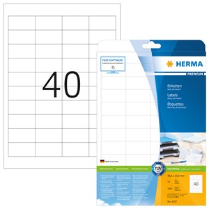 HERMA 4357 - Herma Universal-Etiketten, weiß, 48,5 x 25,4 mm, 25 Blatt