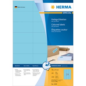 HERMA 4408 - Herma Farbige Etiketten, blau, 70 x 37 mm, 100 Blatt