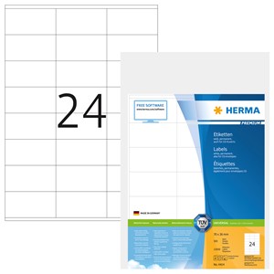 HERMA 4414 - Herma Universal-Etiketten, weiß, 70 x 36 mm, 500 Blatt