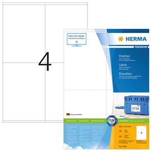 HERMA 4454 - Herma Universal-Etiketten, weiß, 105 x 144 mm, 100 Blatt