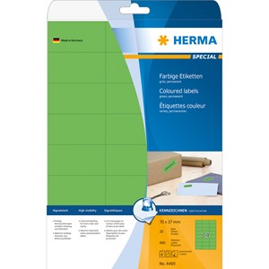 HERMA 4469 - Herma Farbige Etiketten, grün, 70 x 37 mm, 20 Blatt