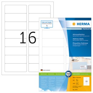 HERMA 4479 - Herma Adressetiketten, weiß, 88,9 x 33,8 mm, 100 Blatt