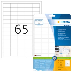 HERMA 4504 - Adressetiketten, weiß, 38,1x21,2 mm, 25 Blatt