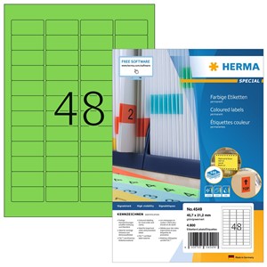 HERMA 4549 - Farbige Etiketten, grün, 45,7 x 21,2 mm, 100 Blatt