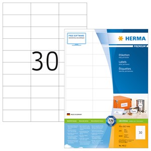 HERMA 4612 - Herma Universal-Etiketten, weiß, 70 x 29,7 mm, 200 Blatt