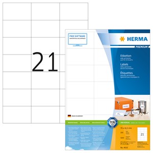 HERMA 4616 - Herma Universal-Etiketten, weiß, 70 x 42,3 mm, 200 Blatt