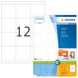 HERMA 4617 - Herma Universal-Etiketten, weiß, 70 x 67,7 mm, 200 Blatt