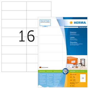 HERMA 4620 - Herma Universal-Etiketten, weiß, 105 x 37 mm, 200 Blatt