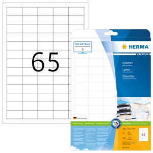 HERMA 5027 - Herma Universal-Etiketten, weiß, 38,1 x 21,2 mm, 25 Blatt
