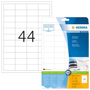 HERMA 5051 - Herma Universal-Etiketten, weiß, 48,3 x 25,4 mm, 25 Blatt