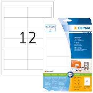 HERMA 5056 - Herma Universal-Etiketten, weiß, 96,5 x 42,3 mm, 25 Blatt