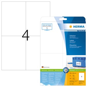HERMA 5063 - Herma Universal-Etiketten, weiß, 105 x 148 mm, 25 Blatt
