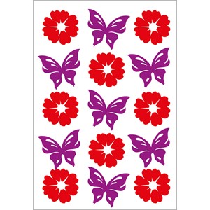 HERMA 6438 - Herma Magic Sticker, Blumen & Schmetterli, Filz