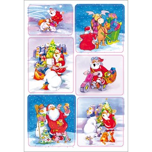 Herma 6599 - Weihnachtssticker, Rockiger Weihnachtsm, Karton beglimmert