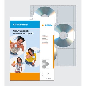 HERMA 7685 - Herma CD/DVD-Hüllen, 306,5x233 mm, 5 Stück