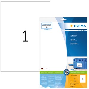 HERMA 8637 - Herma Universal-Etiketten, weiß, 210 x 297 mm, 10 Blatt