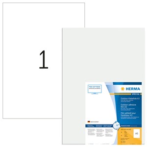 HERMA 9542 - Outdoor Etiketten auf A3 Bogen, weiß, 297 x 420 mm, 10 Blatt