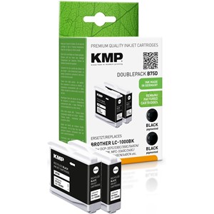 KMP 1035,4021 - Tintenpatronen Doppelpack, schwarz, ersetzen Brother LC1000BK
