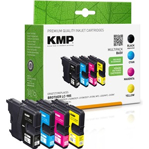 KMP 1523,4005 - Tintenpatronen Multipack, schwarz, cyan, magenta, gelb, ersetzen Brother LC985BK, LC985C, LC985M, LC985Y