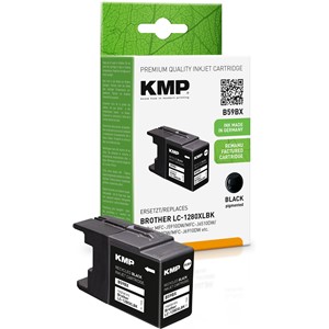 KMP 1524,4001 - Tintenpatrone, schwarz, ersetzt Brother LC1280XLBK