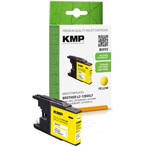 KMP 1524,4009 - Tintenpatrone, gelb, ersetzt Brother LC1280XLY