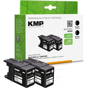KMP 1524,4021 - Tintenpatronen Doppelpack, schwarz, ersetzen Brother LC1280XLBK