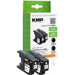 KMP 1524,4821 - Tintenpatronen Doppelpack, schwarz, ersetzen Brother LC1240BK