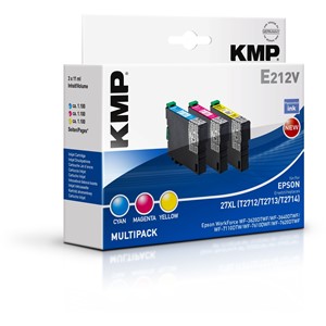 KMP 1627,0050 - Tintenpatronen Multipack, cyan, magenta, yellow, kompatibel zu Epson 27XL T2712, ,T2713, T2714