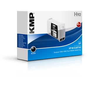 KMP 1727,4001 - Tintenpatrone, schwarz, kompatibel zu HP 80 (C4871A)