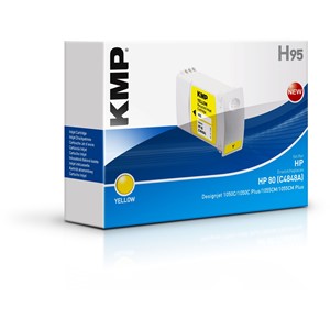KMP 1728,4009 - Tintenpatrone, yellow, kompatibel zu HP 80 (C4848A)