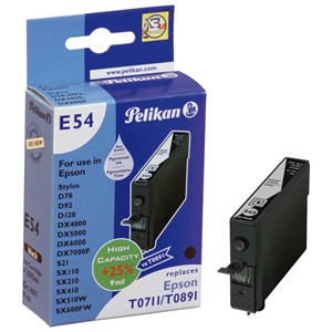 Pelikan 359544 - E54 Tintenpatrone mit hoher Kapazität, schwarz, ersetzt Epson T0711
