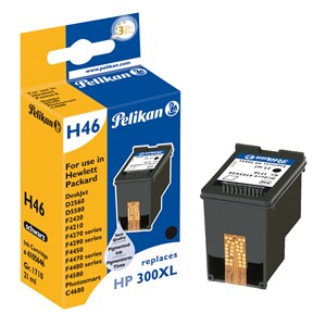 Pelikan 4105646 - H46 Tintenpatrone, schwarz, ersetzt HP 300XL (CC641EE)