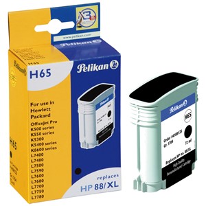 Pelikan 4108135 - H65 Tintenpatrone, schwarz, ersetzt Hewlett Packard C9396A