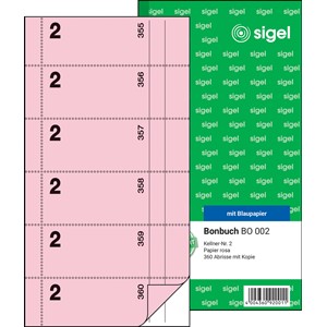 Sigel BO002 - Bonbuch, 360 Abrisse, eosin/rosa