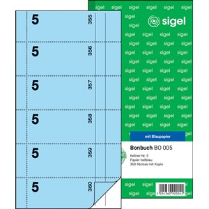 Sigel BO005 - Bonbuch, 360 Abrisse, blau, Kellner 5