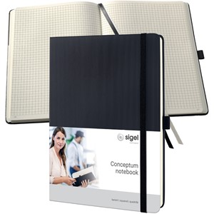Sigel CO117 - Notizbuch CONCEPTUM®, black, kariert, nummerierte Seiten, ca. 10 Zoll