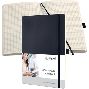 Sigel CO310 - Notizbuch CONCEPTUM®, Softcover, black, kariert, nummerierte Seiten, ca. A4