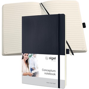 Sigel CO311 - Notizbuch CONCEPTUM®, Softcover, black, liniert, nummerierte Seiten, ca. A4