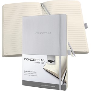 Sigel CO313 - Notizbuch CONCEPTUM®, Softcover, light grey, liniert, nummerierte Seiten, ca. A4