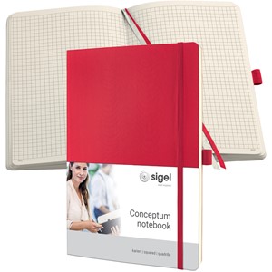Sigel CO314 - Notizbuch CONCEPTUM®, Softcover, red, kariert, nummerierte Seiten, ca. A4