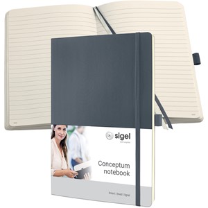 Sigel CO319 - Notizbuch CONCEPTUM®, Softcover, dark grey, liniert, nummerierte Seiten, ca. A4
