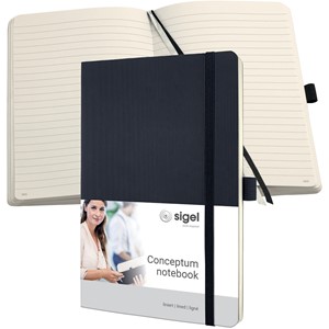 Sigel CO321 - Notizbuch CONCEPTUM®, Softcover, black, liniert, nummerierte Seiten, ca. A5