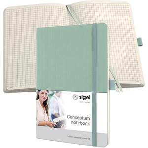 SIGEL CO336 - Notizbuch Conceptum, Softcover, mint green, kariert, nummerierte Seiten, ca. A5