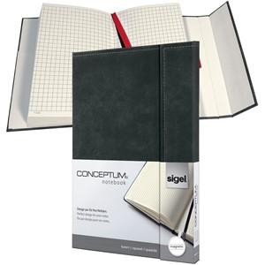 Sigel CO608 - Notizbuch CONCEPTUM®, Design Vintage, dark grey, kariert, ca. A4