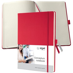 Sigel CO644 - Notizbuch CONCEPTUM®, Hardcover, red, kariert, ca. A4