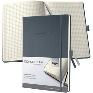Sigel CO648 - Notizbuch CONCEPTUM®, Hardcover, dark grey, kariert, ca. A4