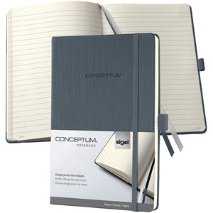 Sigel CO659 - Notizbuch CONCEPTUM®, Hardcover, dark grey, liniert, ca. A5