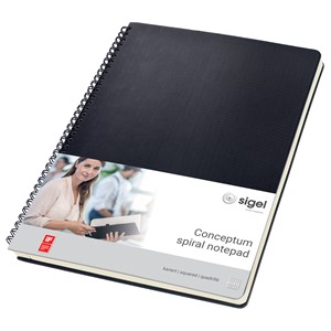 Sigel CO820 - Spiralblock CONCEPTUM®, Hardcover, black, kariert, ca. A4