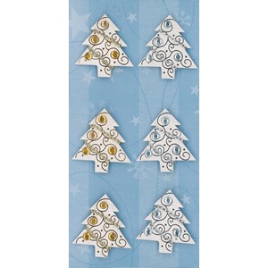 Sigel CS304 - Weihnachts-Sticker, Shiny Trees, 3D Handmade