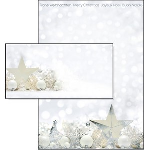 Sigel DP013Set - Weihnachts-Motiv-Papier Set, White Stars